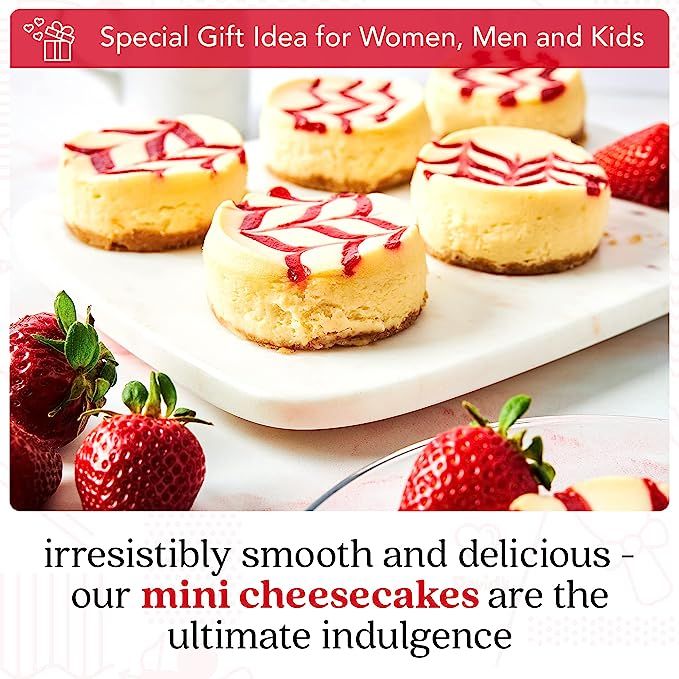 David's Cookies Strawberry Swirl Mini Cheesecakes