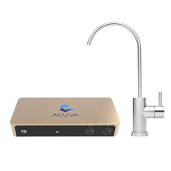 Acuva- ArrowMax 2.0 UV-LED Water Purifier, Under Sink Water Filter System with Smart Faucet, Universal Power Supply, Brushed Nickel Faucet