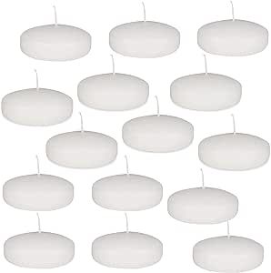 10 Hour Burning White Unscented Classic 3" Floating Candles for Weddings, Parties, Special Occasions and Home Decorations (Set of 36)