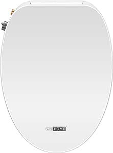 VIVOHOME Smart Heated Bidet Toilet Seat with Self-Cleaning Nozzle for Rear and Front Cleansing, Warm Air Dryer with Adjustable Temperature Settings, Soft Close Lid, Nightlight