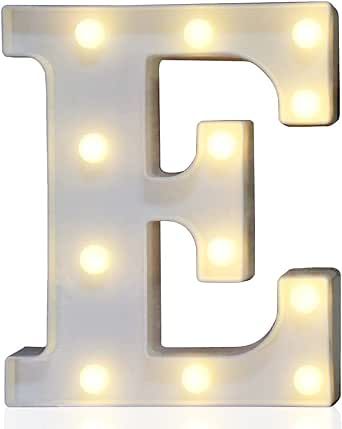 Pooqla LED Marquee Letter Lights Sign, Light Up Alphabet Letter for Home Party Wedding Decoration E