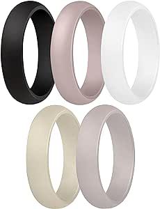 ThunderFit Women’s Silicone Wedding Ring - Rubber Wedding Band - 5.5mm Wide, 2mm Thick