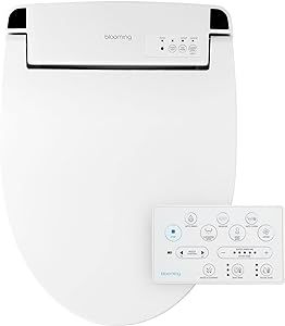 NB-R1260R Bidet Toilet Seat (Round) - Smart Toilet Seat with Stainless Steel Nozzle, Warm Water, Dryer, Heated Seat, Sittable Lid, LED Nightlight - White Round Attachment with Remote Control