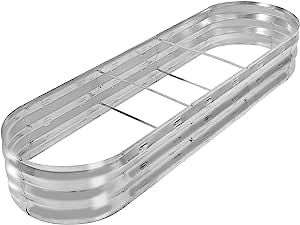 GADI Raised Garden Bed Kit for Vegetables Flower Galvanized Metal Planter Boxs Designed for Easy DIY and Cleaning Not Twist Or Rot (Silver)
