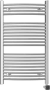 HEATGENE Smart Towel Warmer with Timer and Temperature Control, Large Smart Liquid Filled Towel Rails, Wall-Mounted Plug-in/Hardwired Towel Heater Compatible with Alexa and Google Home, Chrome