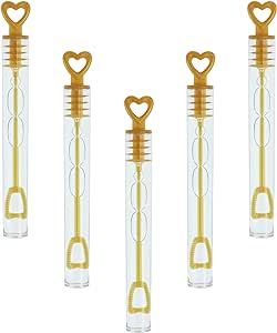 GIFTEXPRESS 96 pcs 4.2" Heart Bubble Wands, Party Favors for Weddings Supplies, Valentine's Day, Party and Anniversaries