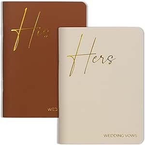 Elegant Vow Books With Gold Foil Lettering For Your Wedding - Perfectly Sized His and Hers Vow Books With Plenty Of Pages To Write Whatever is on Your Heart - A Beautiful Addition For The Wedding Day