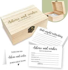 Advice and Wishes for The Mr and Mrs - Wedding Advice Cards for Bridal Shower Games, Advice for The Groom and Bride Box, Wishes for Bride Wedding Shower Decoration, Date Night Wish Card