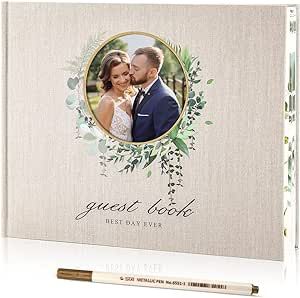 Wedding Guest Book Polaroid Display Album, 8" x 10", Light Gray, 100 Pages, Thick Paper Hardcover