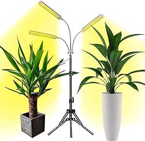 Grow Light, LED Grow Lights for Indoor Plants Full Spectrum 150W 315 LEDs Plant Light Adjustable Tripod Stand with Timer Tri-Head Plant Lights
