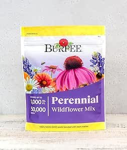 Burpee Wildflower 50,000 Bulk, 1 Bag | 18 Varieties of Non-GMO Flower Seeds Pollinator Garden, Perennial Mix
