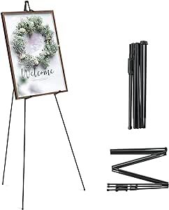 ARTIFY 64" Sign Easel Stand | Instant Display Tripod for Wedding Signs, Posters, Paintings, Canvas, and Poster Boards | Portable Stand for Home, School Supplies, Shop, and Ceremonies, black