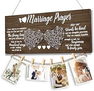 Wedding Gifts Bridal Shower Gifts for Bride and Groom Engagement Gifts for couple Valentine‘s Day Present for Husband and Wife Newlywed Marriage Prayer Photo Holder