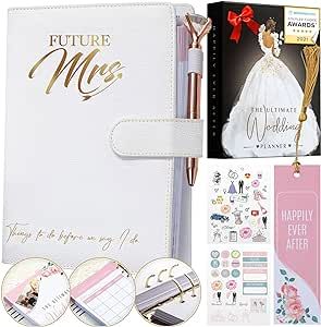 DELUXY The Ultimate Wedding Planner Book & Organizer For The Bride - Engagement Gifts, Wedding Gifts Binder Agenda, Knot Bridal Wedding Planning Book & Organizer Notebook With Checklists