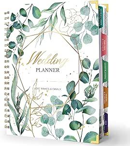 Wedding Planner & Organizer - Wedding Planner Book and Organizer for the Bride, 9" x 12", Wedding Planning Book with 5 Tabbed Sections, Leaves