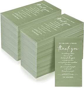 200 Plain Thank You Wedding Napkins Cocktail Beverage Napkins Newlyweds to Family Friends Guests 3 Ply Facial Tissues Napkins Pack Wedding Shower Engagement Rehearsal Dinner Party Supply (Sage Green)