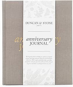 Wedding Anniversary Journal (Taupe, 189 Pages) by Duncan & Stone - Anniversary Book for Couple - Marriage Memory Book & Photo Album - Unique Wedding Gifts for Couple