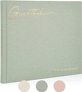 ZICOTO Beautiful Wedding Guest Book for Your Wedding Reception - Simply Elegant Guestbook to Sign in and Add Polaroid Photos - The Perfect Wedding Or Baby Shower Guest Book for The Special Day