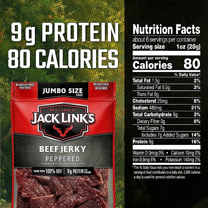 Jack Link's Beef Jerky, Peppered, Sharing Size Bag